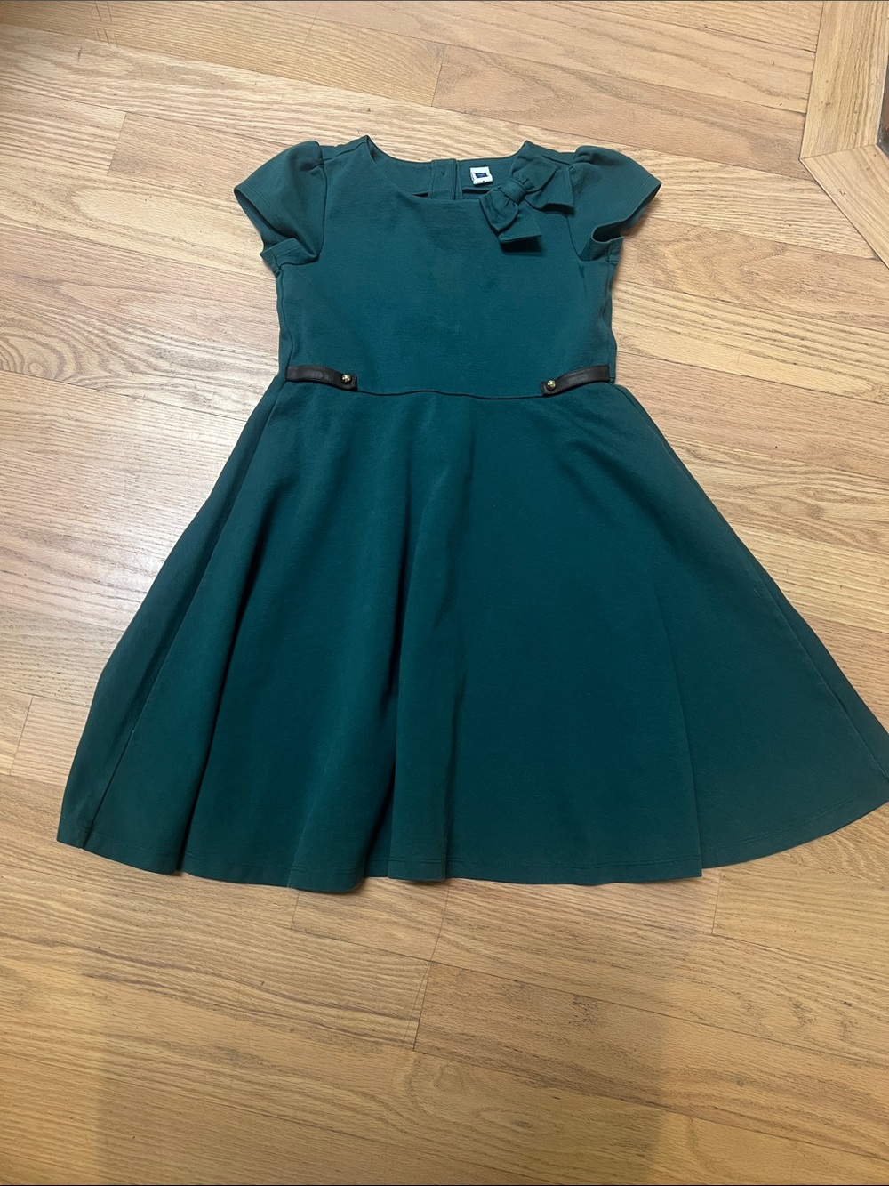 Janie and Jack Emerald Green Bow-Accent Fit & Flare Dress